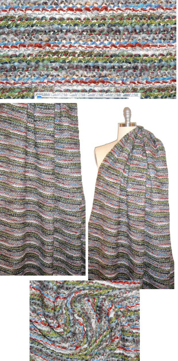 Italian fern/nutmeg/sky boucle' sweater knit 1 yard