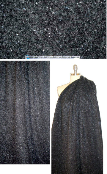 Italian gunmetal flecked boucle' wool sweater knit