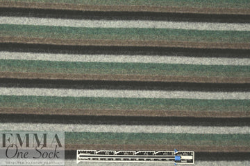 Italian wool blend, yarn-dyed forest/gray stripe sweater