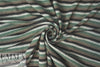 Italian wool blend, yarn-dyed forest/gray stripe sweater