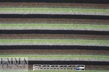 Italian wool blend, yarn-dyed fern/cocoa stripe sweater