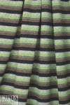 Italian wool blend, yarn-dyed fern/cocoa stripe sweater