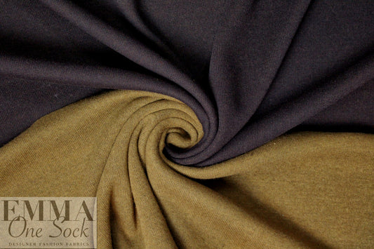 Italian double-sided sweater knit - eggplant/monk