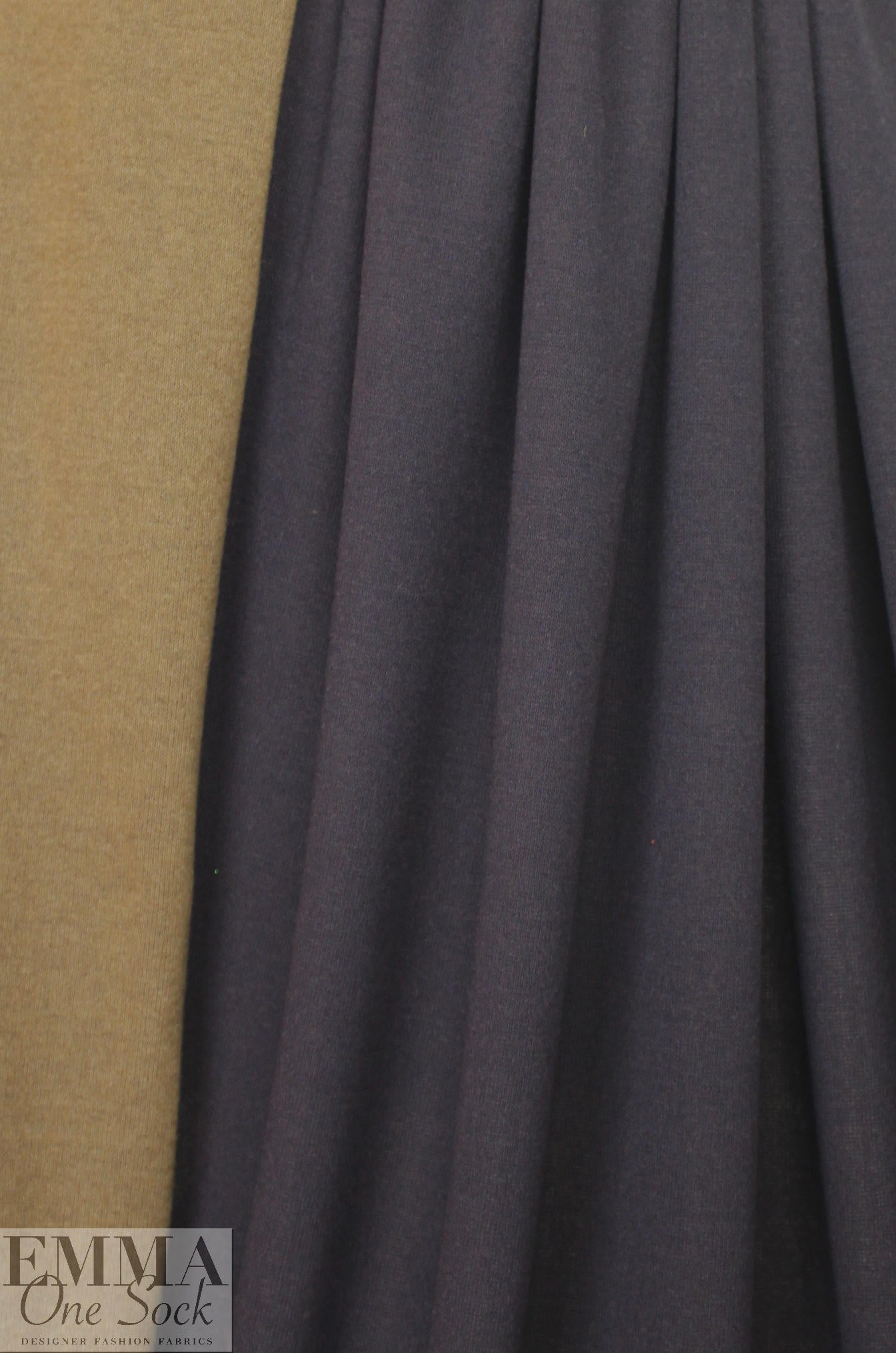 Italian double-sided sweater knit - eggplant/monk