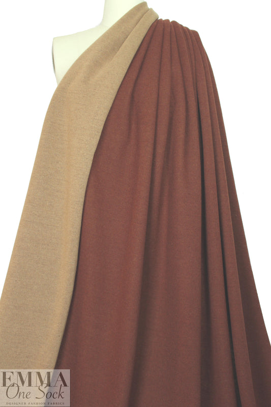 Italian double-sided sweater knit - chili/camel