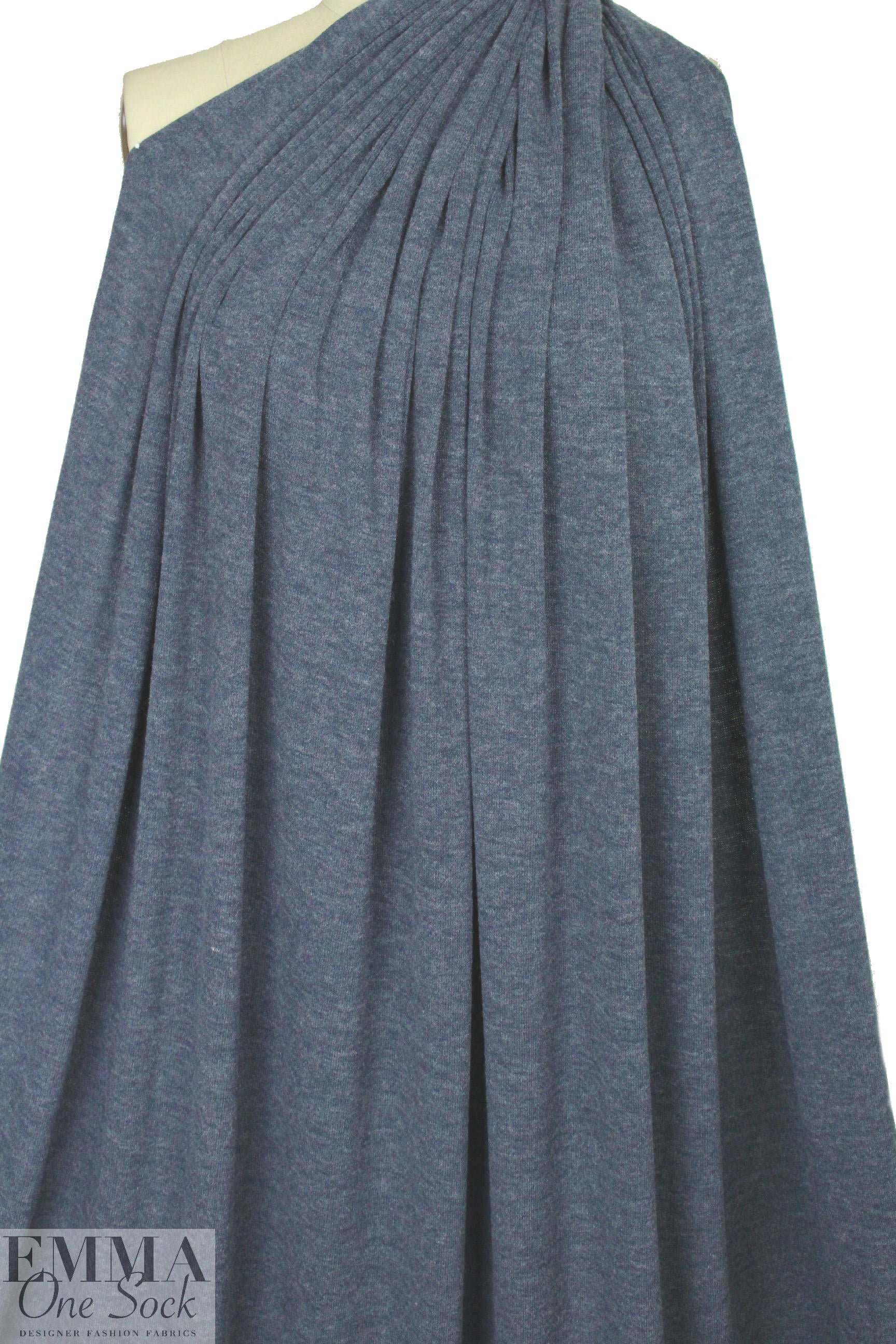 soft, drapey, heathery sweater knit - darker denim