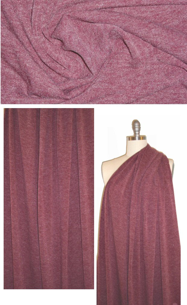 soft, drapey, heathery sweater knit - wine
