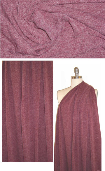 soft, drapey, heathery sweater knit - wine 1.125 yds
