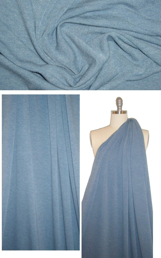 soft, drapey, heathery sweater knit - bleached blue