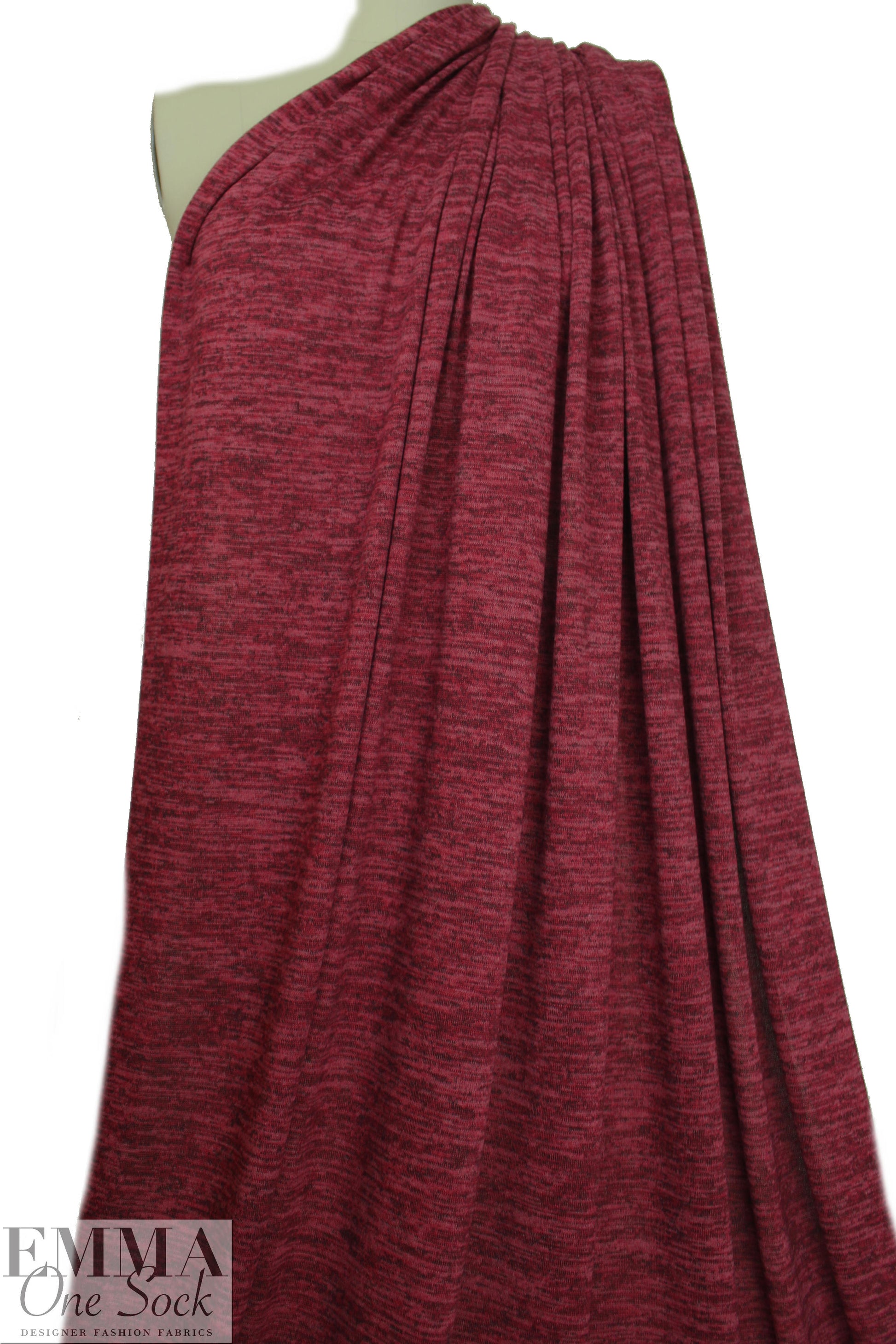 variegated yarn dye sweater knit - claret blend 1.75 yd