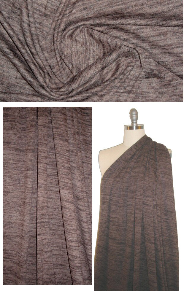 variegated yarn dye sweater knit - mocha