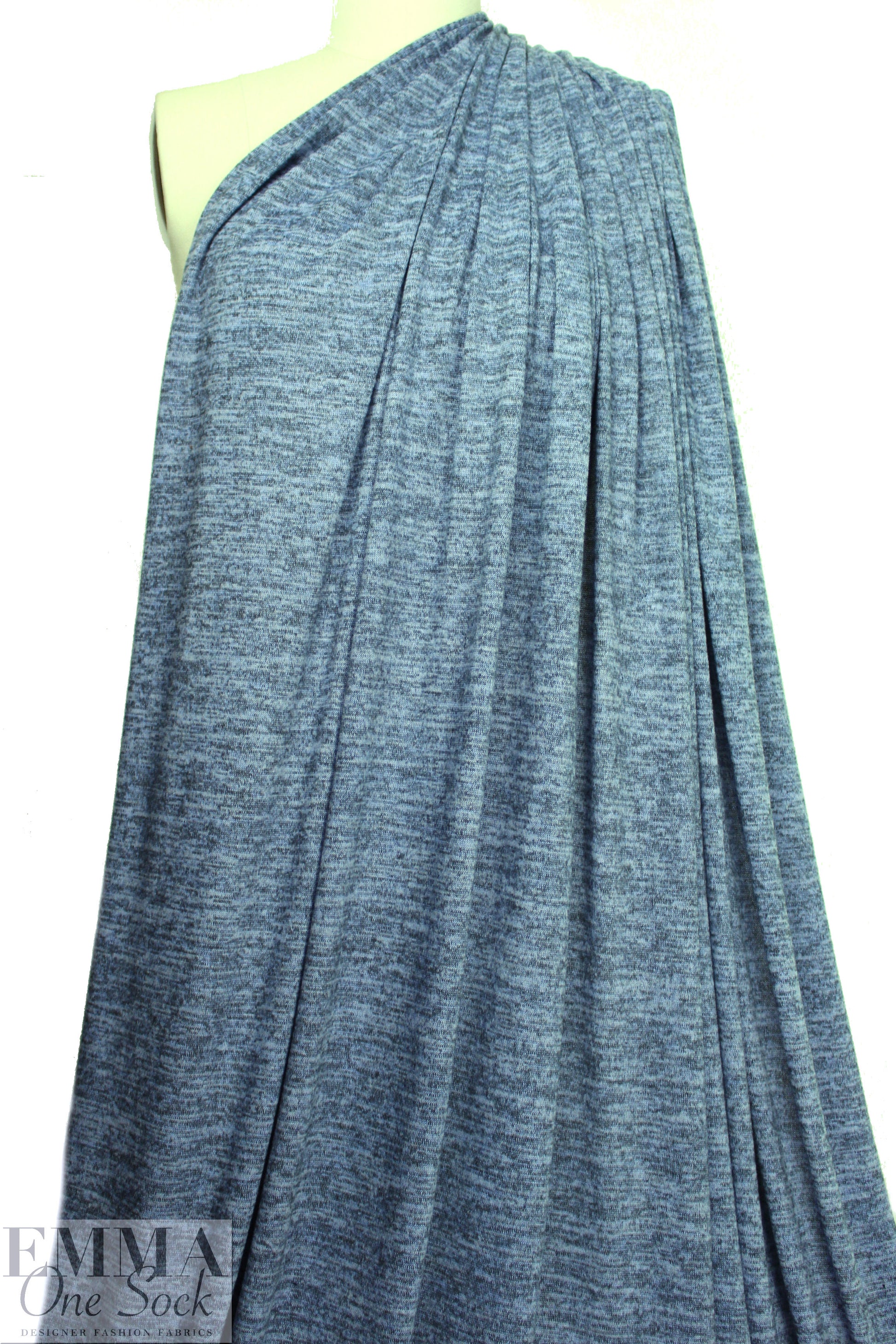variegated yarn dye sweater knit - powder blue 1.66 yd