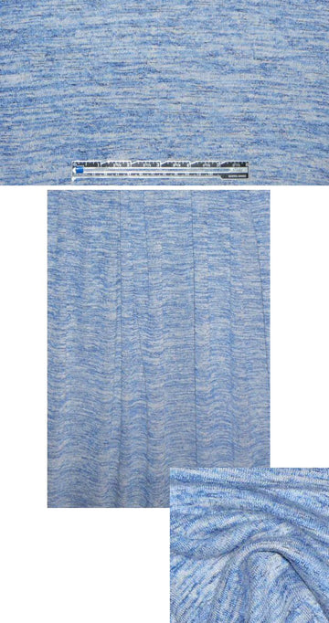 variegated yarn dye sweater knit - denim/ivory 1 yard