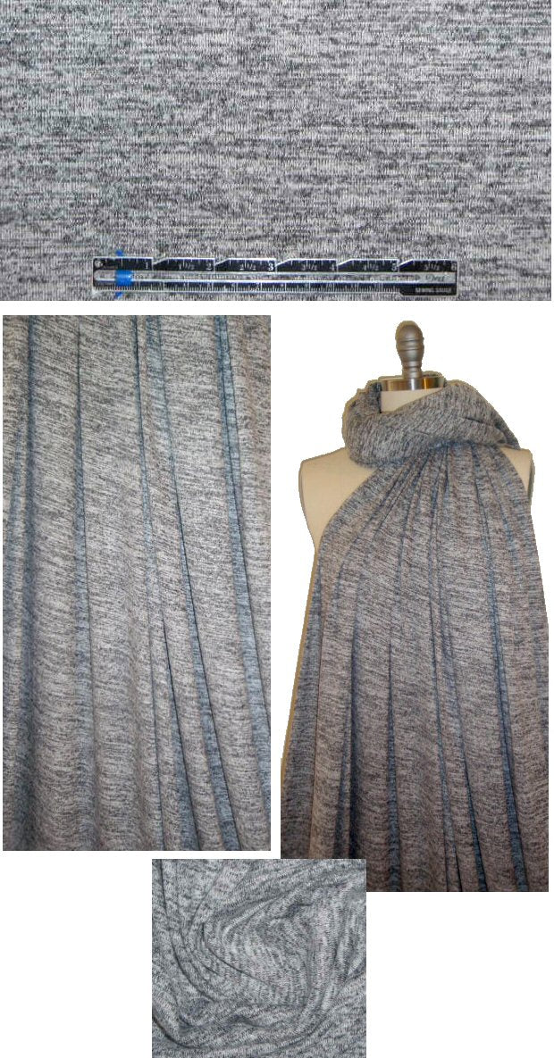 variegated yarn dye sweater knit - gray/white 1.75 yd