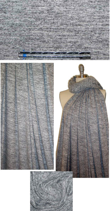 variegated yarn dye sweater knit - gray/white 1.75 yd