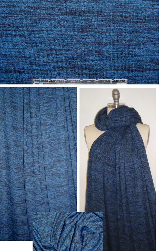 variegated yarn dye sweater knit - blue/black