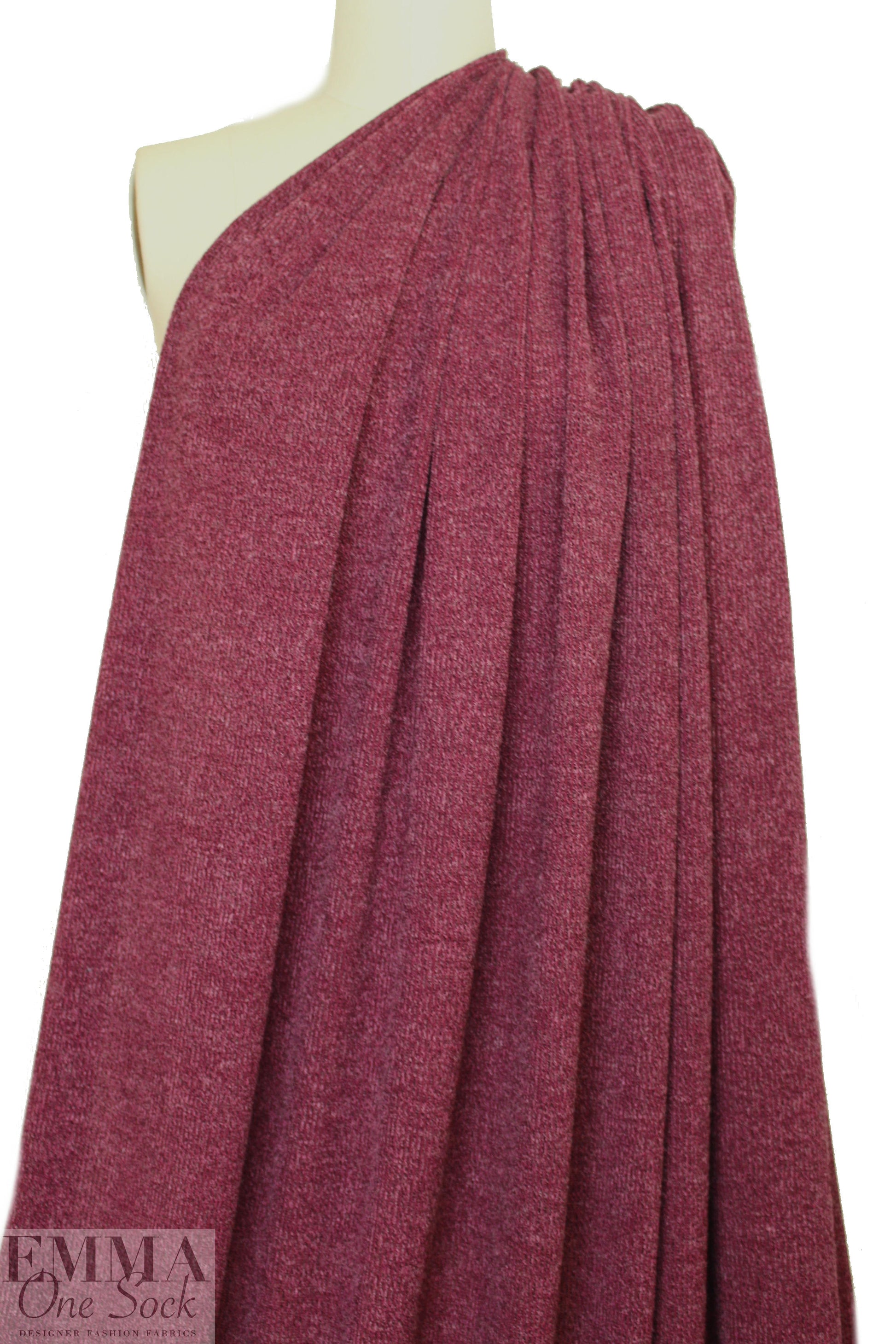 tweedy ribbed sweater knit - bordeaux/mauve