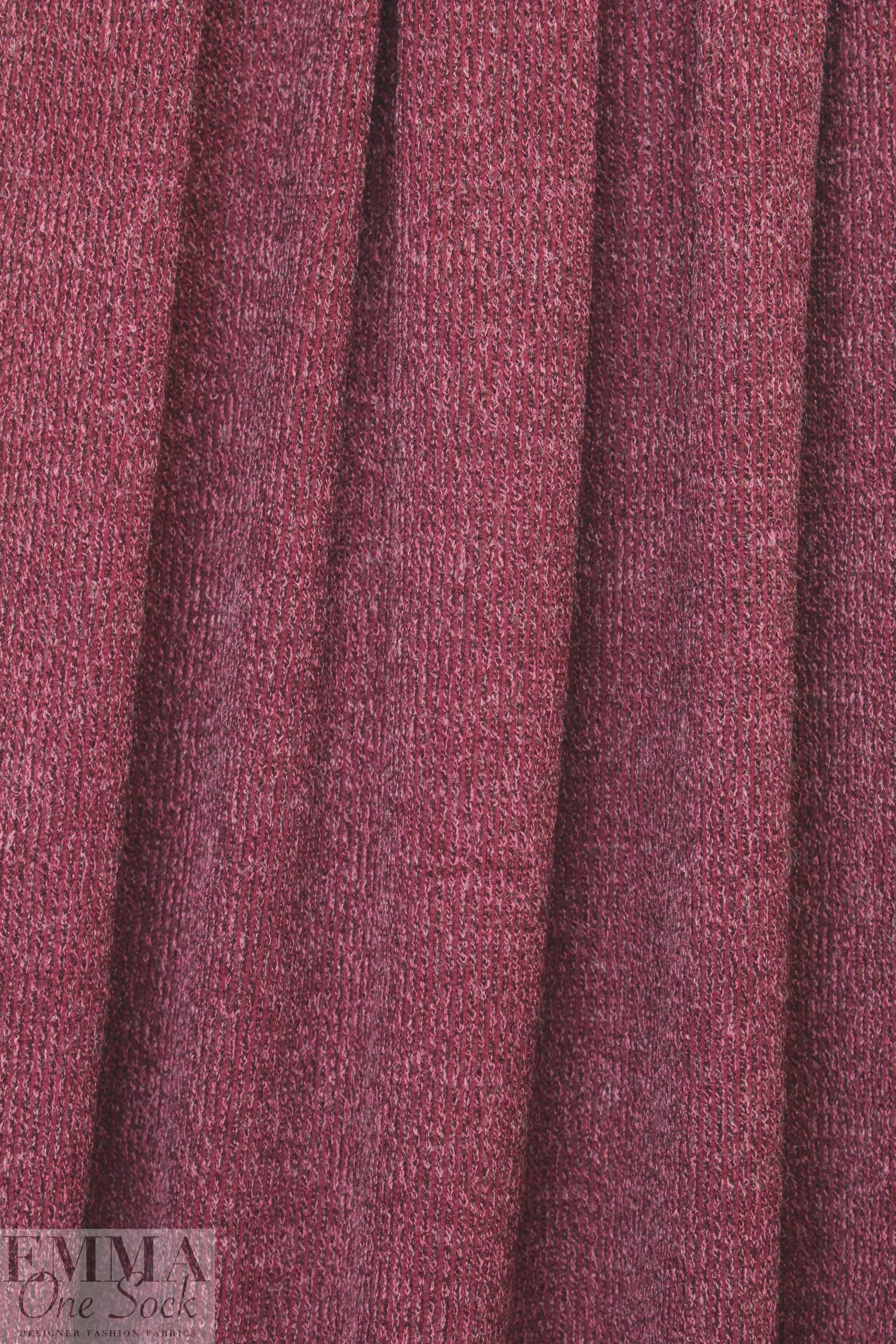 tweedy ribbed sweater knit - bordeaux/mauve 1.25 yds