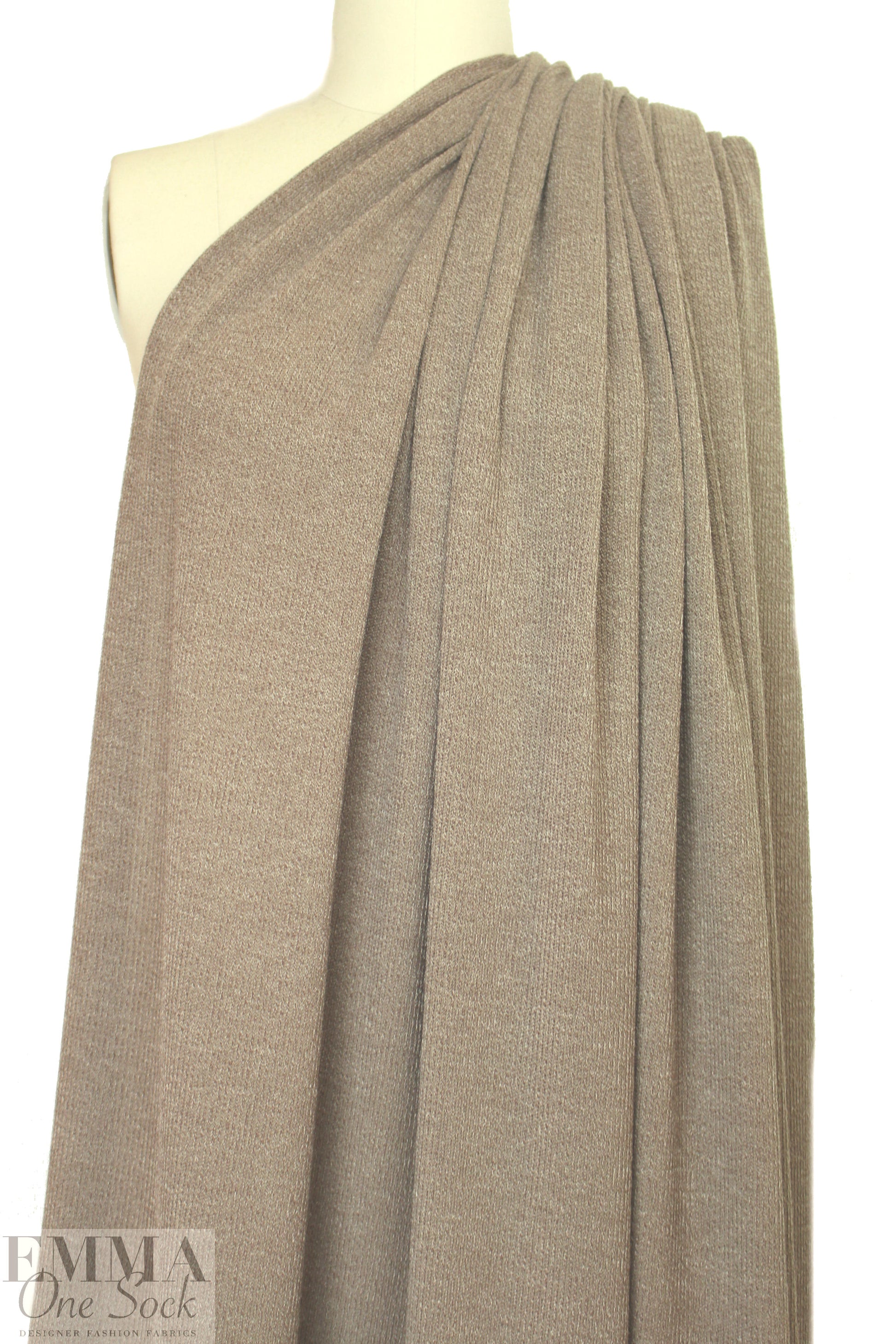 tweedy ribbed sweater knit - taupe/cream 1.375 yds