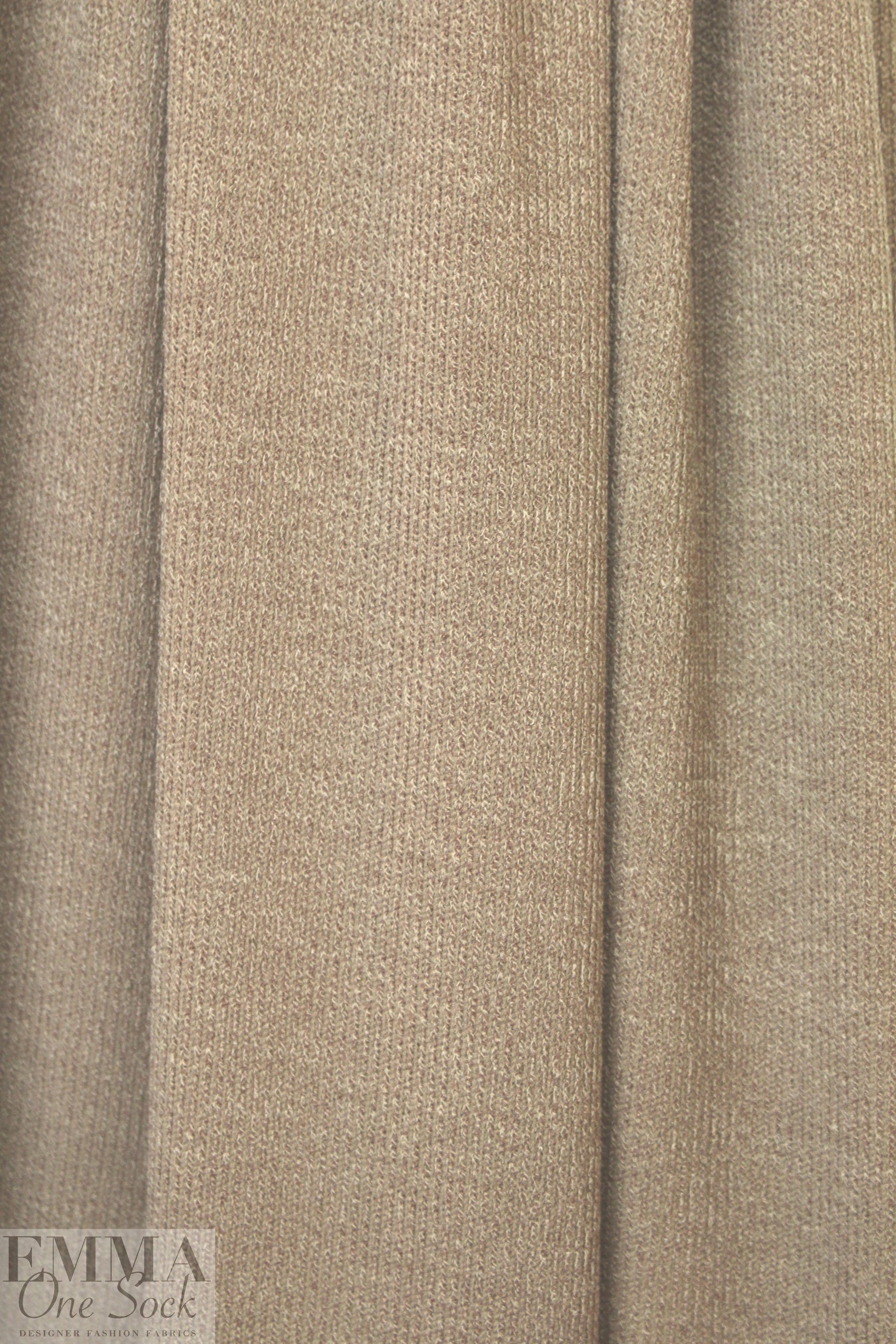 tweedy ribbed sweater knit - taupe/cream 2 yd