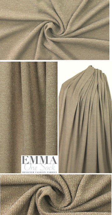 tweedy ribbed sweater knit - taupe/cream 1.375 yds