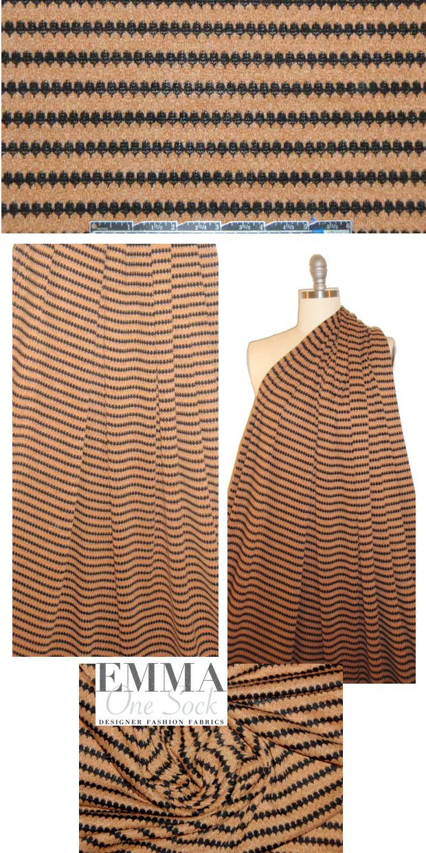 scalloped stripe lightweight sweater knit - cinnamon 1.625 yd
