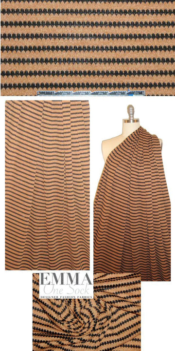 scalloped stripe lightweight sweater knit - cinnamon 2 yd