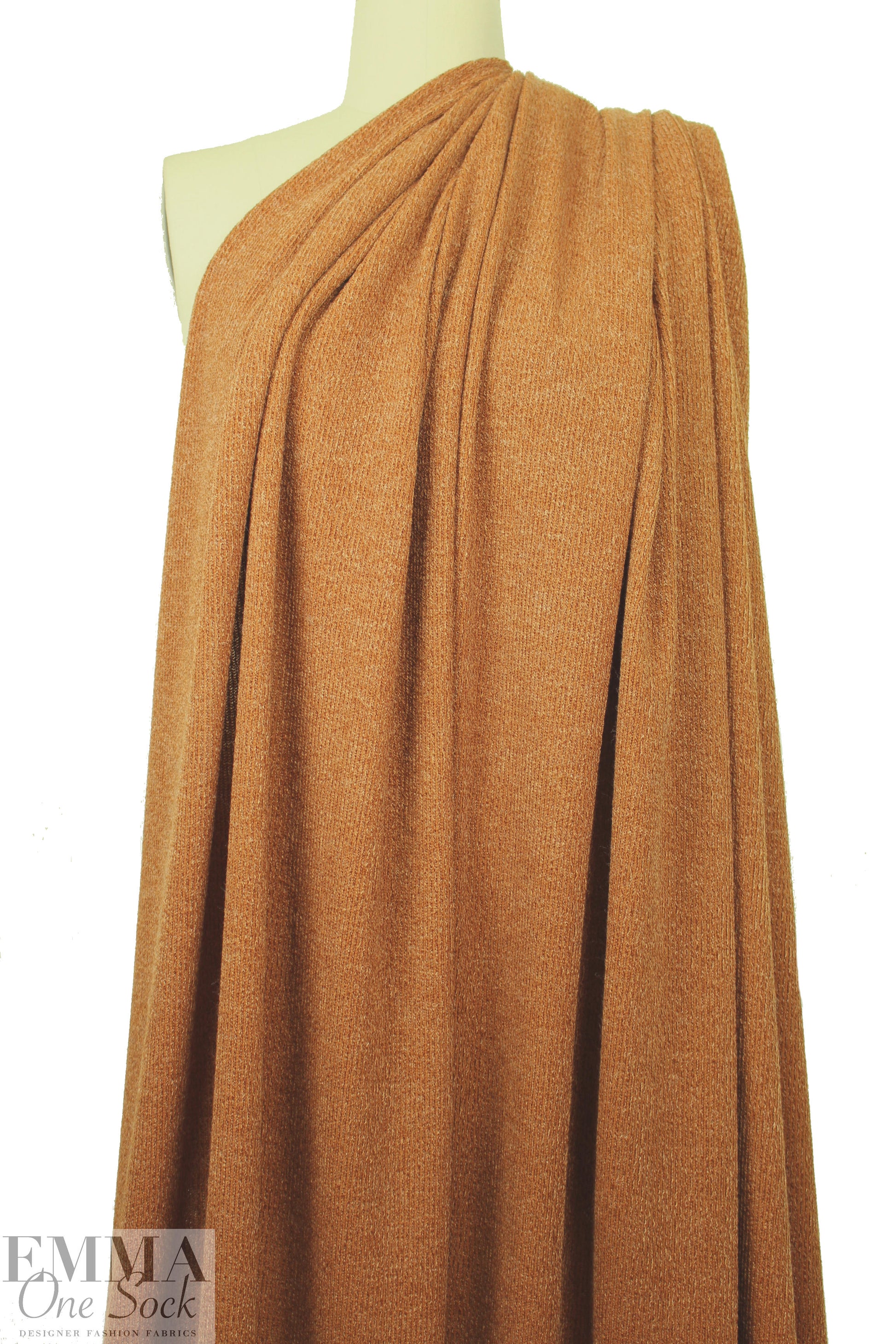 tweedy ribbed sweater knit - burnt orange 1.66 yd