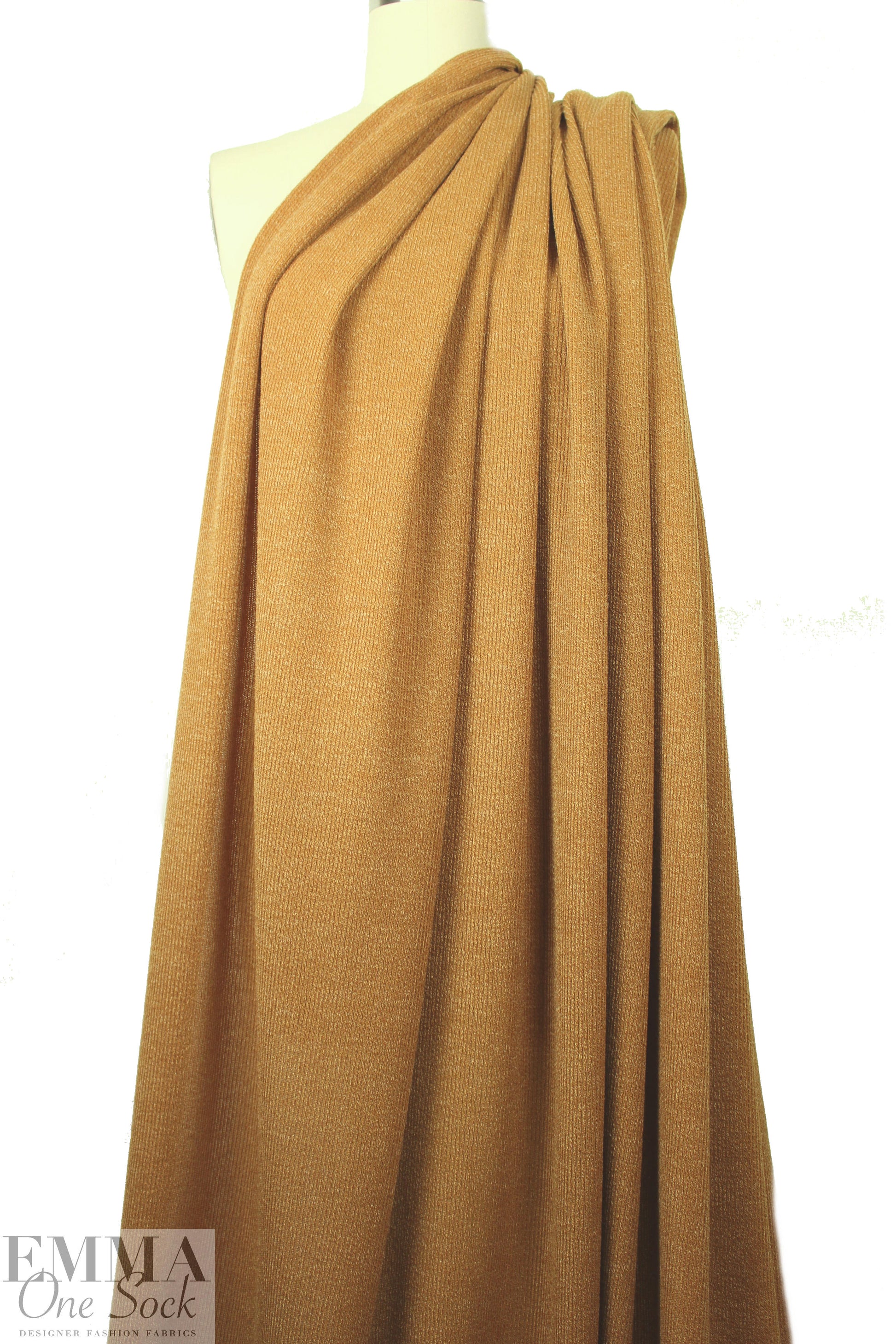 tweedy ribbed sweater knit - caramel
