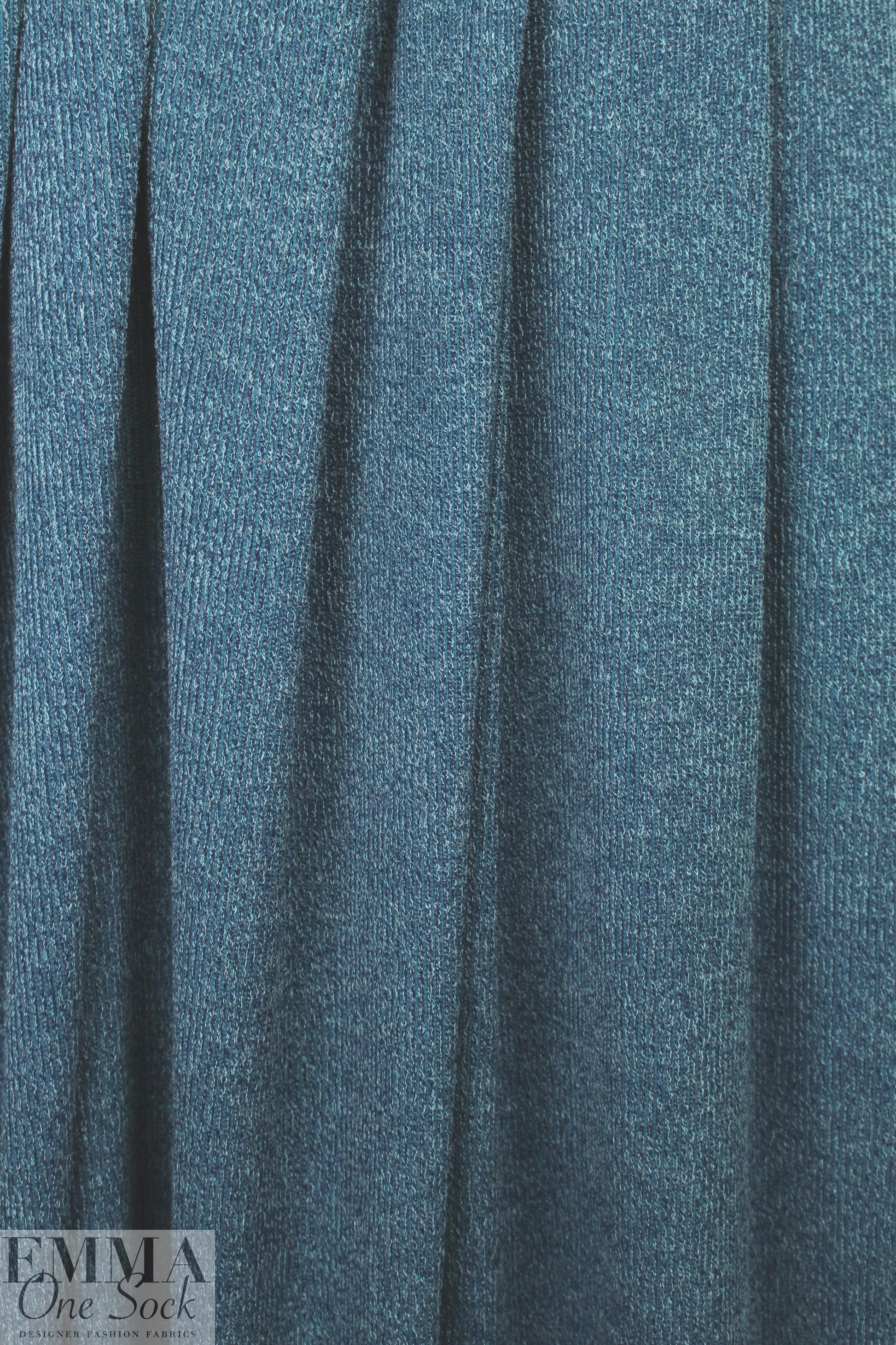 tweedy ribbed sweater knit - mallard