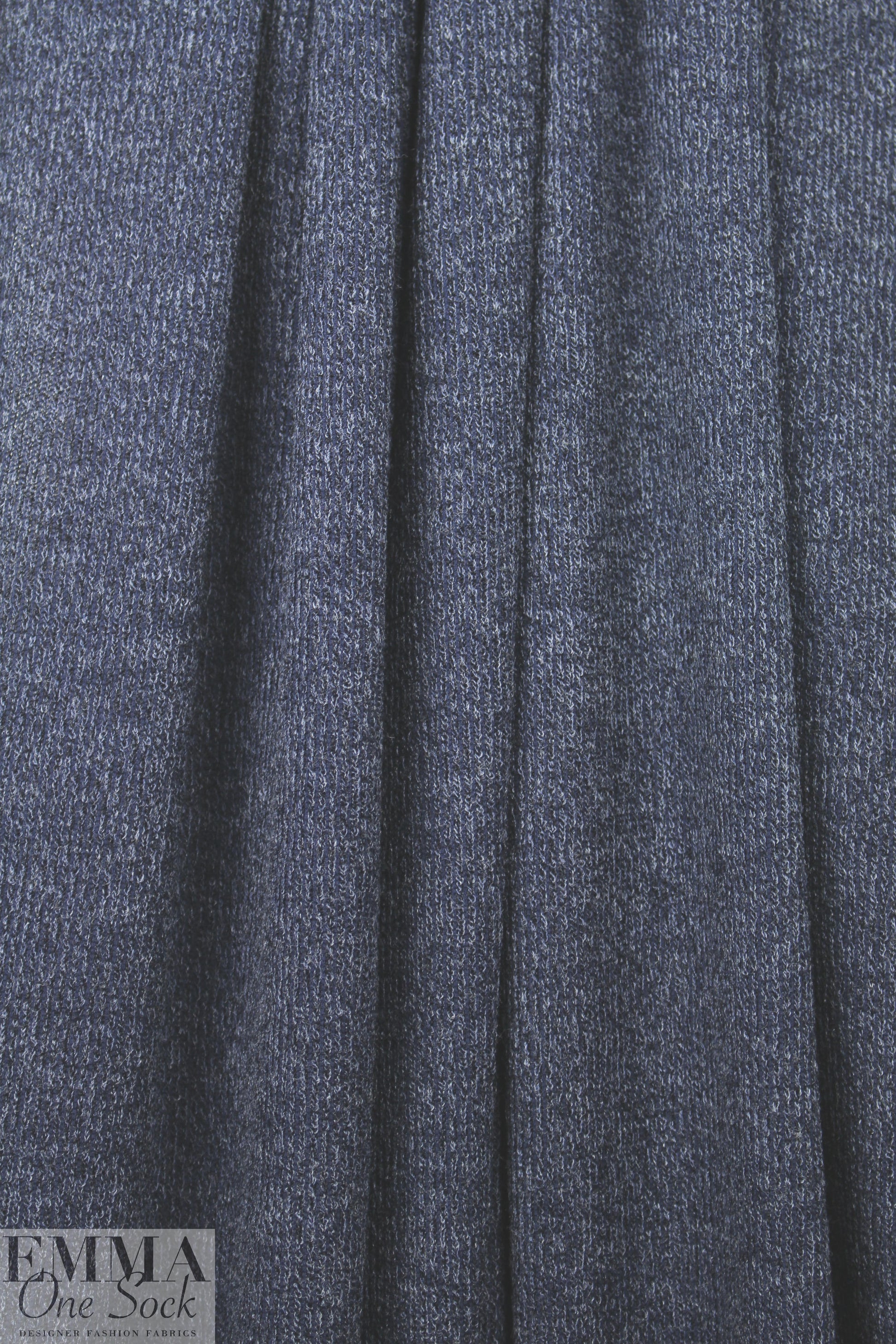 tweedy ribbed sweater knit - indigo 1 yard