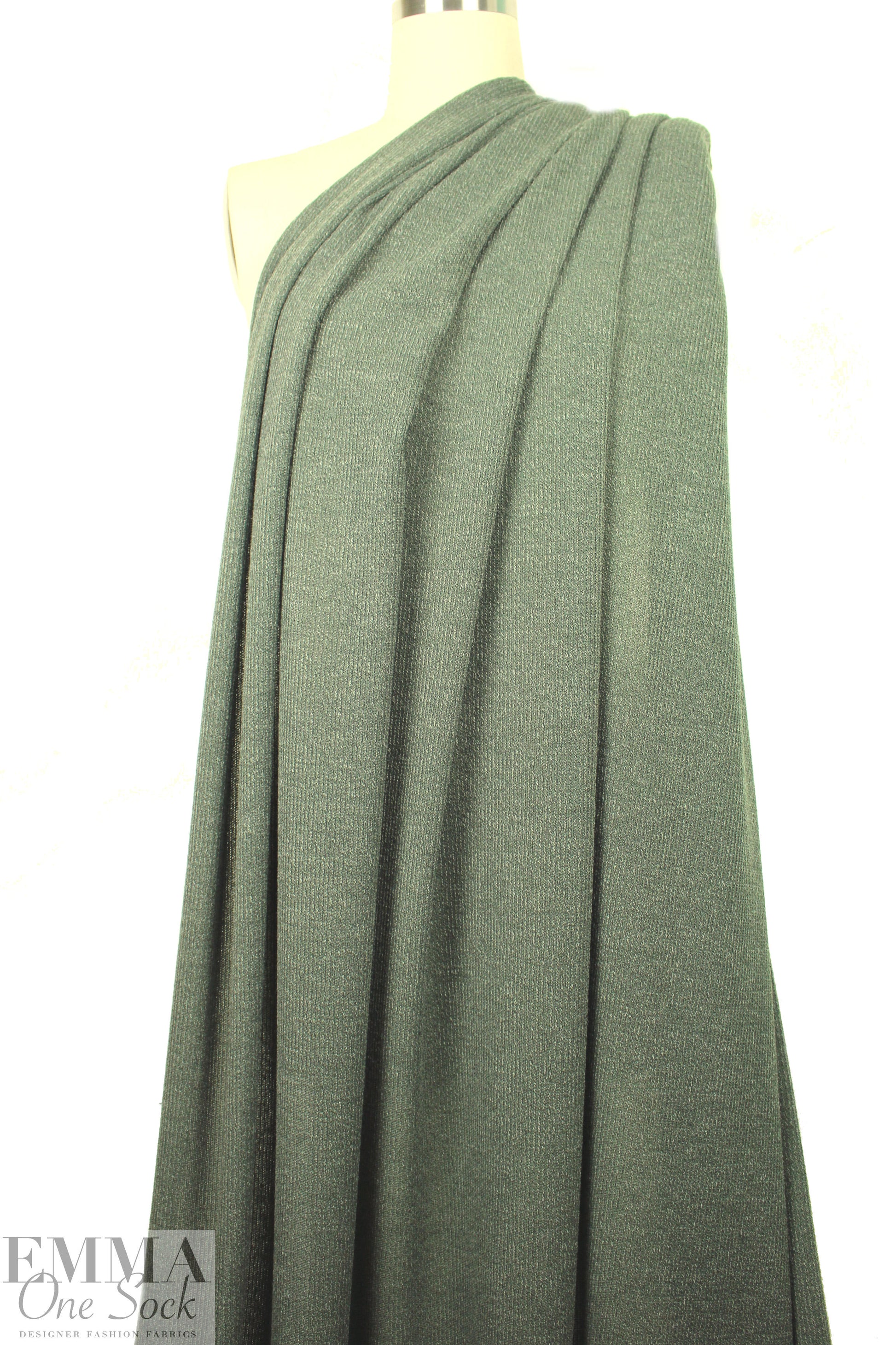 tweedy ribbed sweater knit - dusty sage