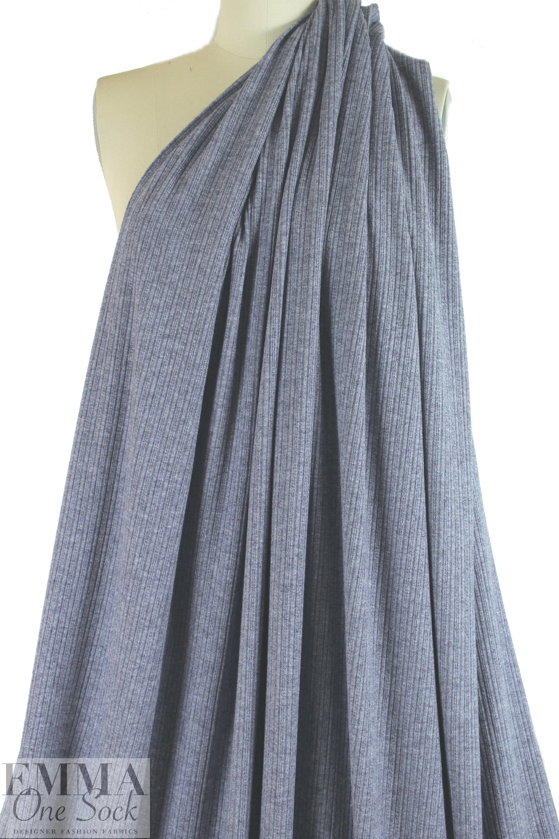 mini cable rayon blend sweater knit - stonewash 1.75 yd
