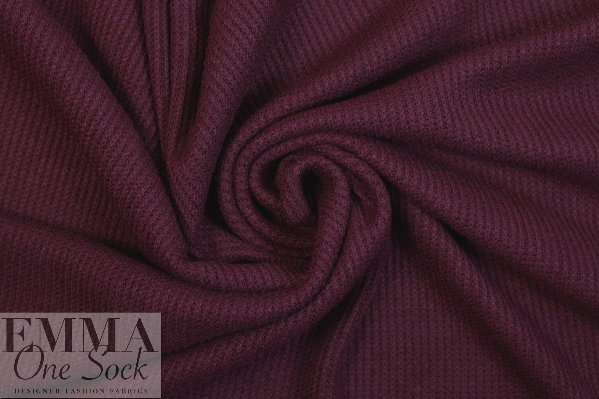 thick and soft waffle weave sweater knit - wine