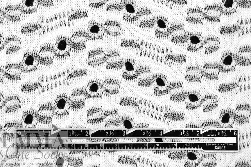 eyelet stitch poly/cotton knit, Oeko-Tex certified - white 1.75 yd