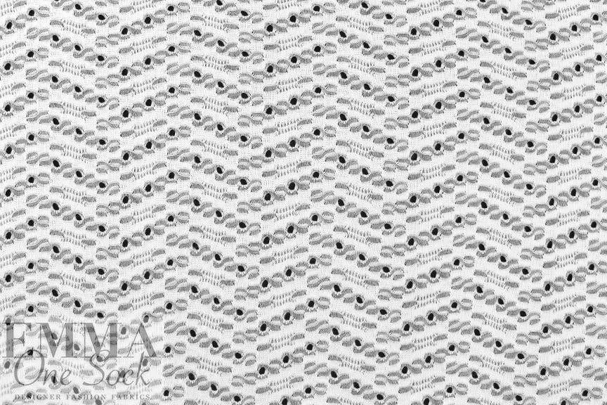 eyelet stitch poly/cotton knit, Oeko-Tex certified - white 1.75 yd