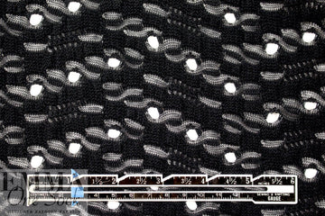 eyelet stitch poly/cotton knit, Oeko-Tex certified - black 1.75 yd