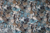 'marble abstract' sweater knit - earthy blues/browns 1.375 yds