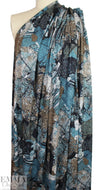 'marble abstract' sweater knit - earthy blues/browns 1.375 yds