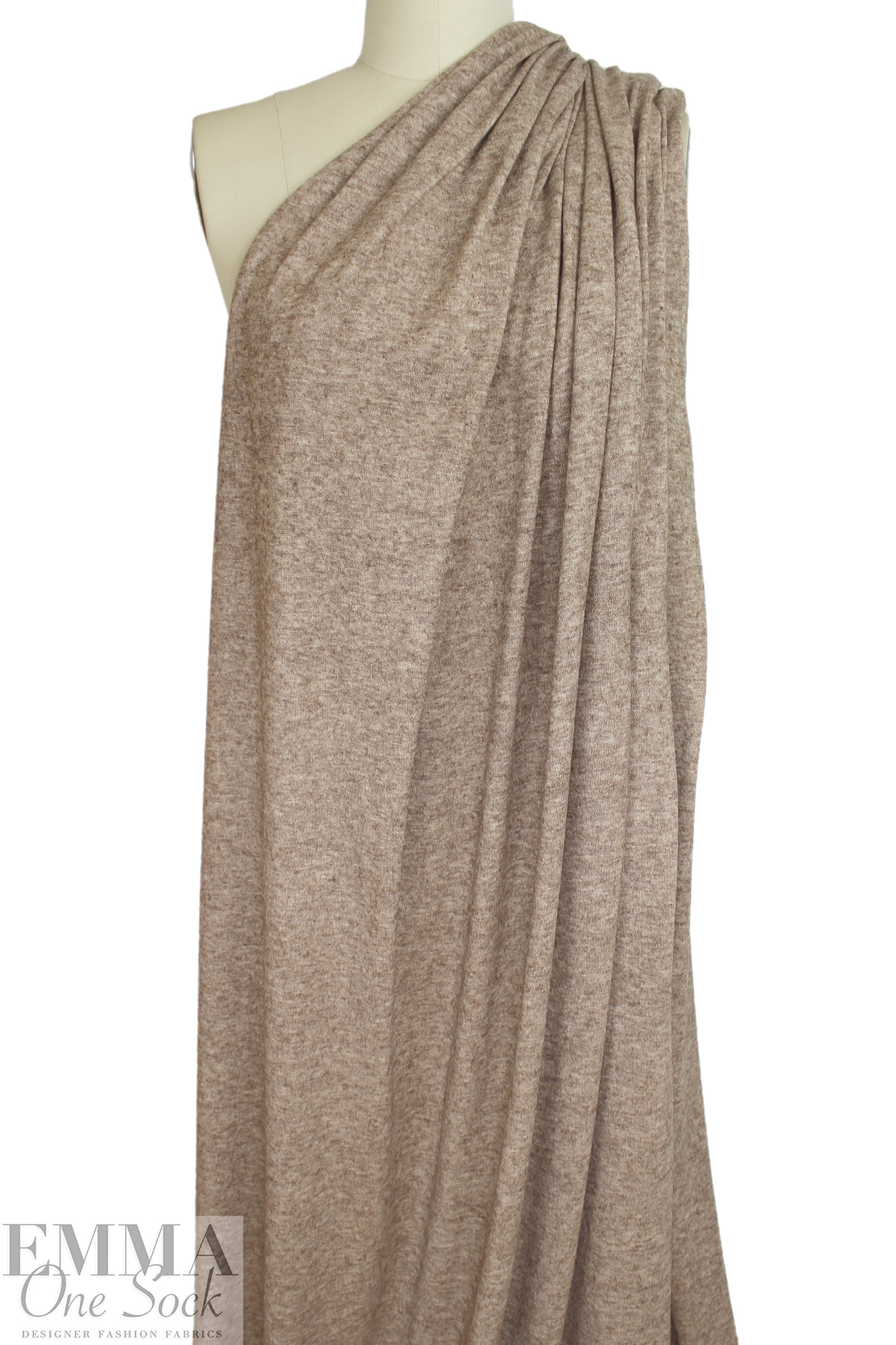super soft heathered rayon blend sweater knit - driftwood .75 yds