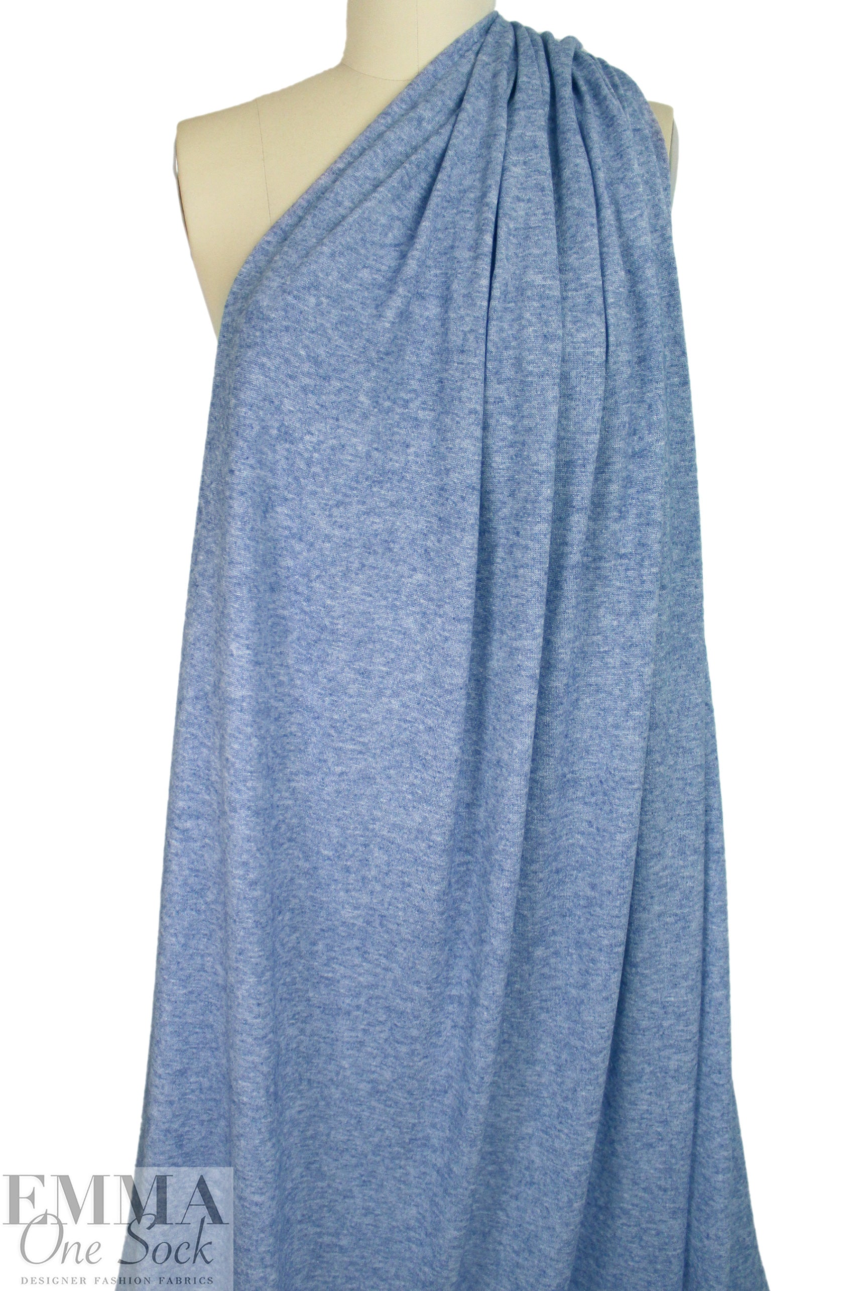 super soft heathered rayon blend sweater knit - denim 1.625 yd