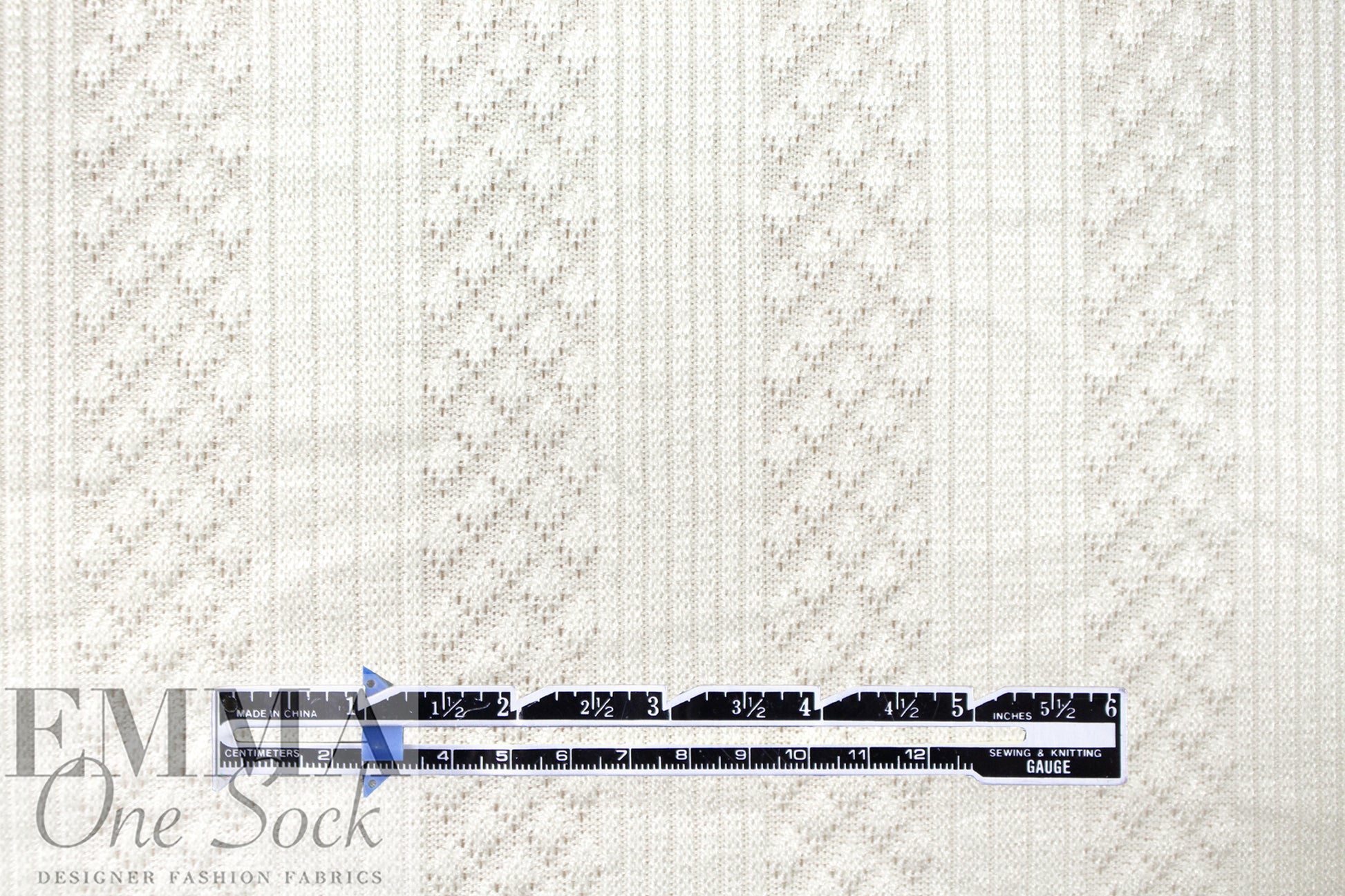 'diamonds and bands' pointelle sweater knit - light cream 2 yd