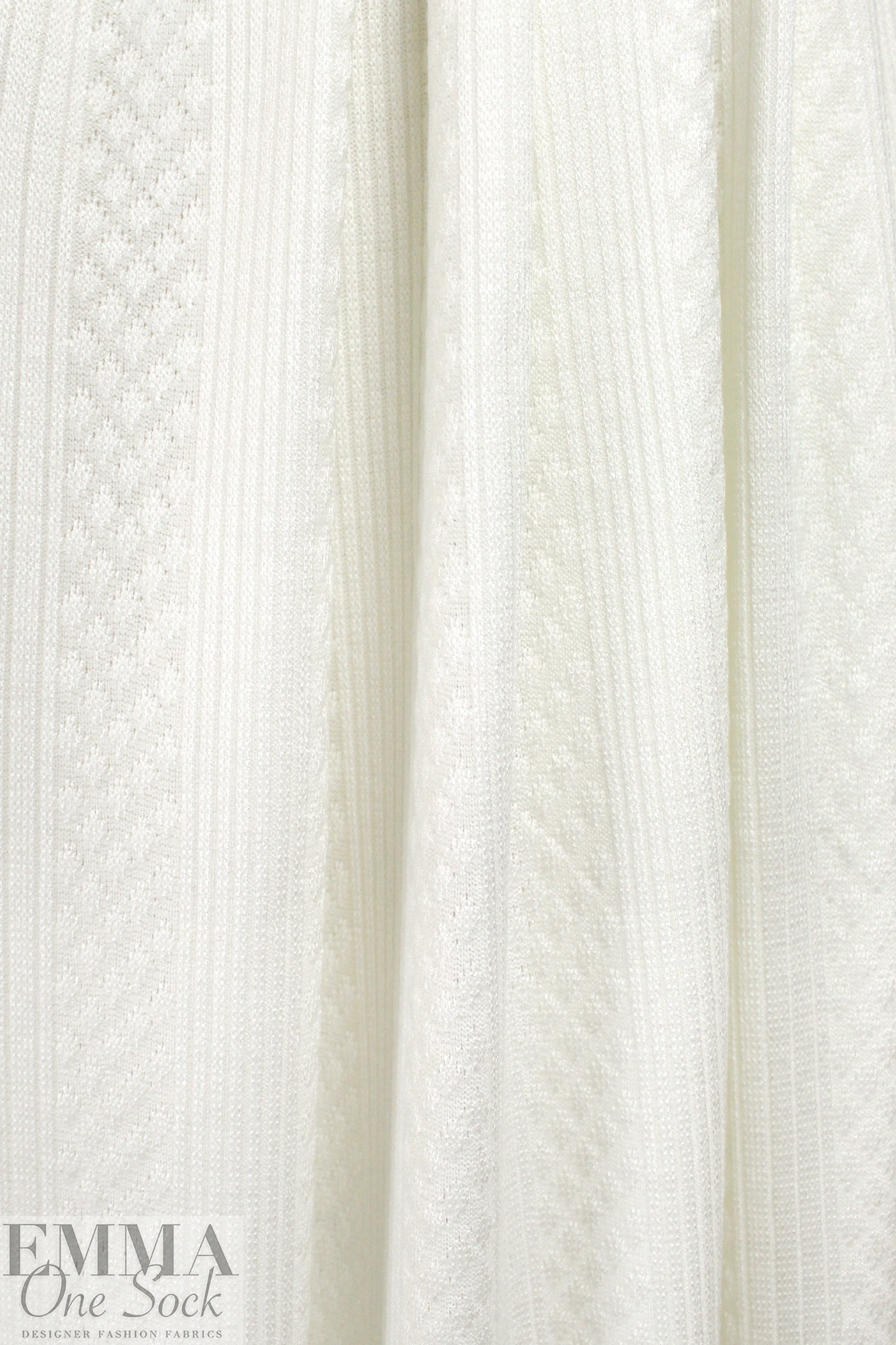 'diamonds and bands' pointelle sweater knit - light cream 1.5 yd
