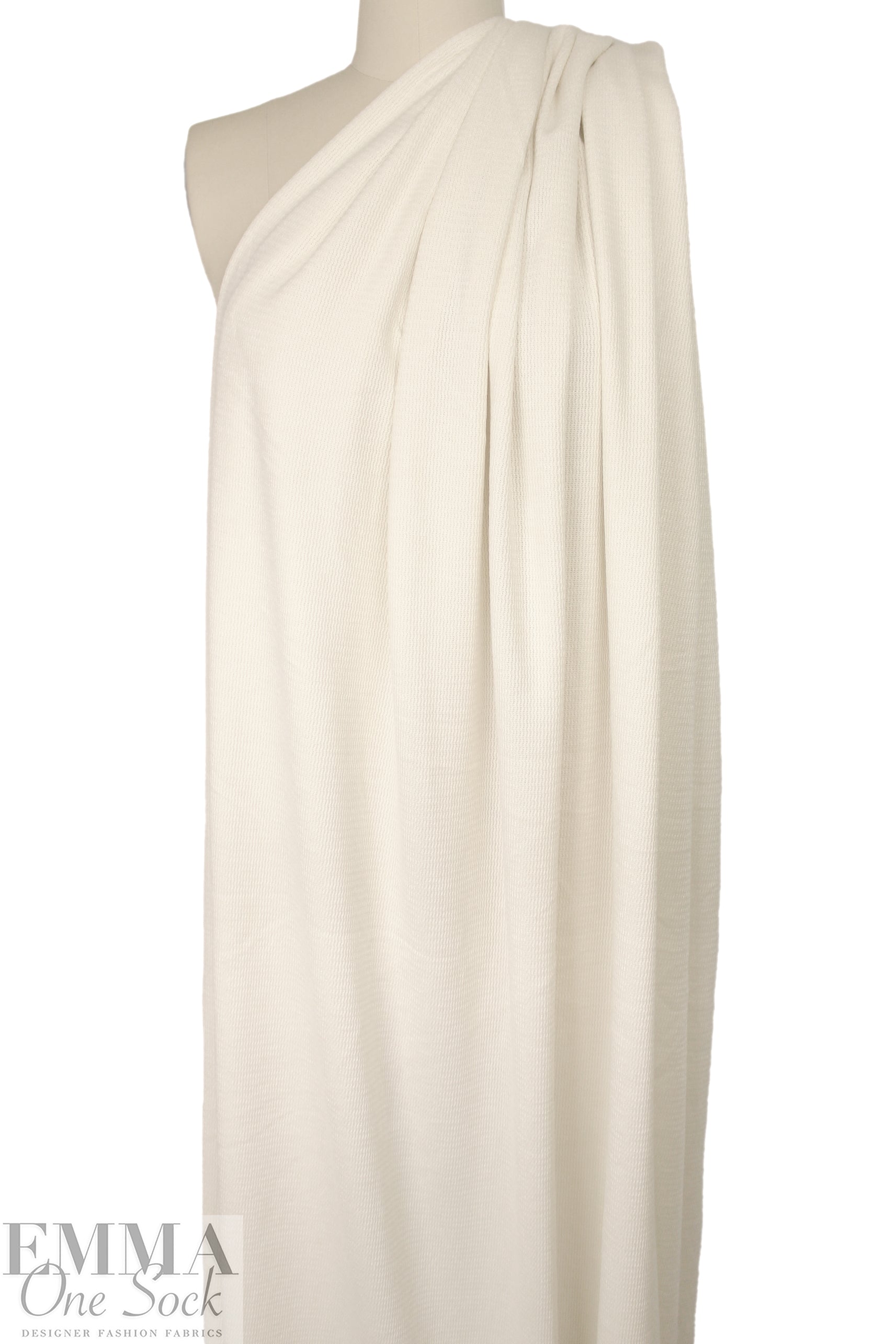 'demi knit' rayon blend textured sweater knit- ivory .875 yds