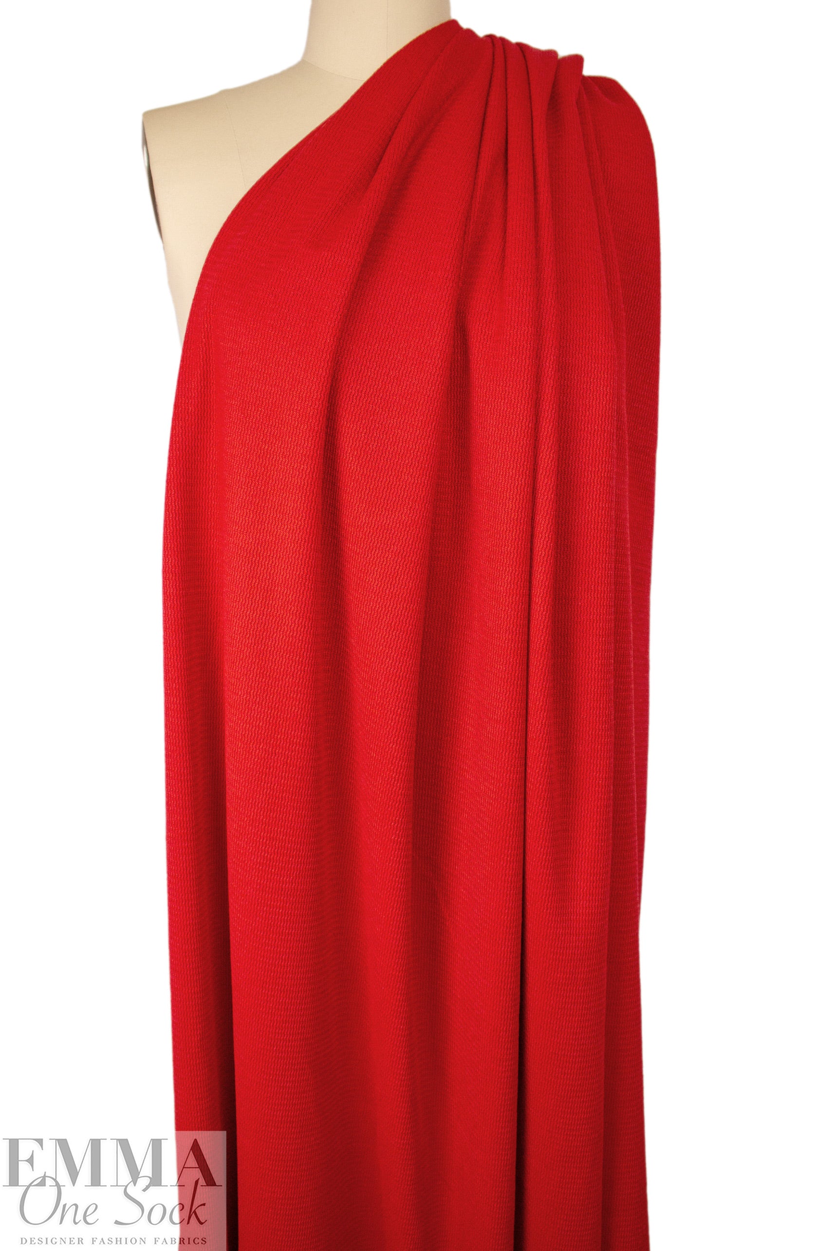 'demi knit' rayon blend textured sweater knit- red 1.75 yd