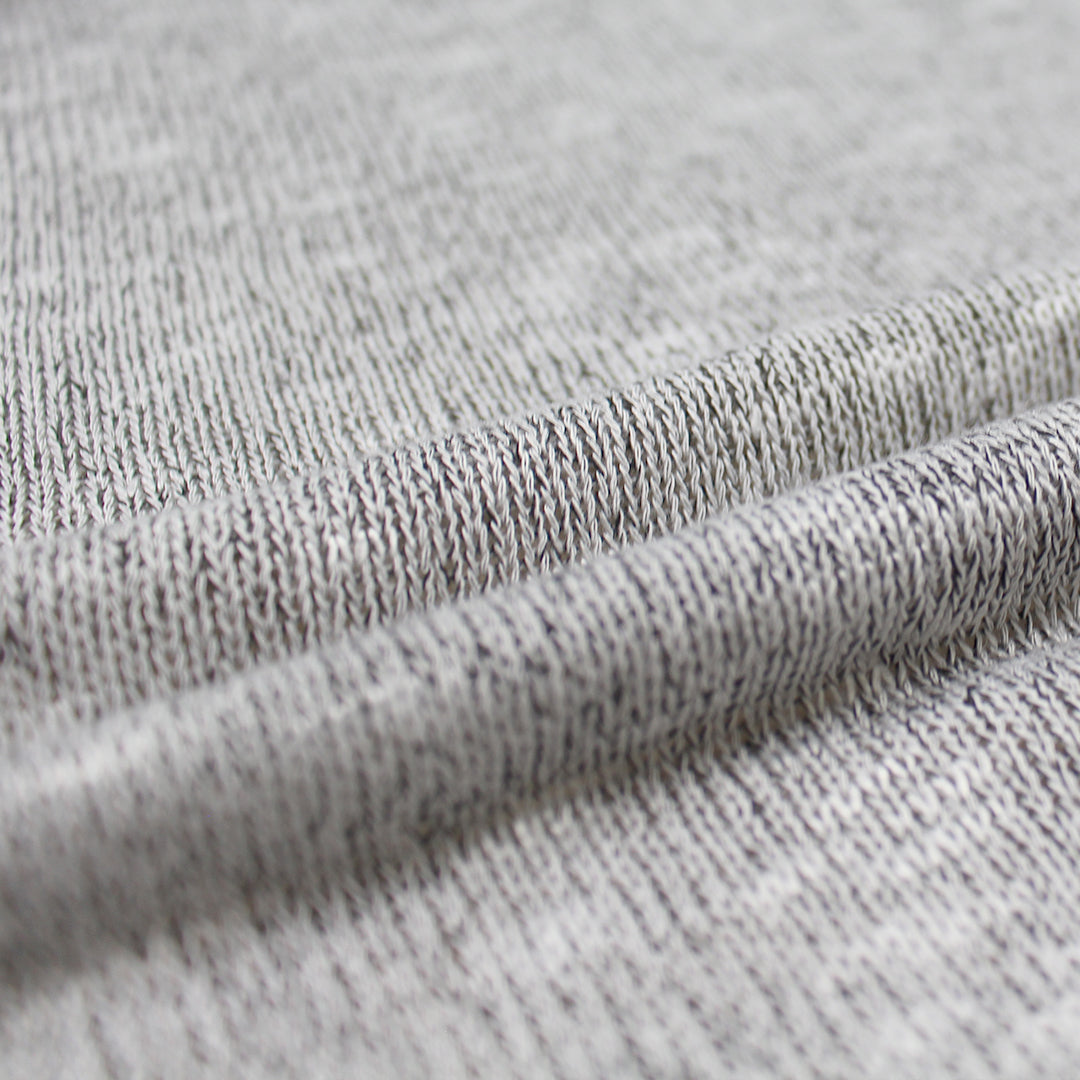 CA designer variegated rayon sweater knit - frosty gray 1.125 yds