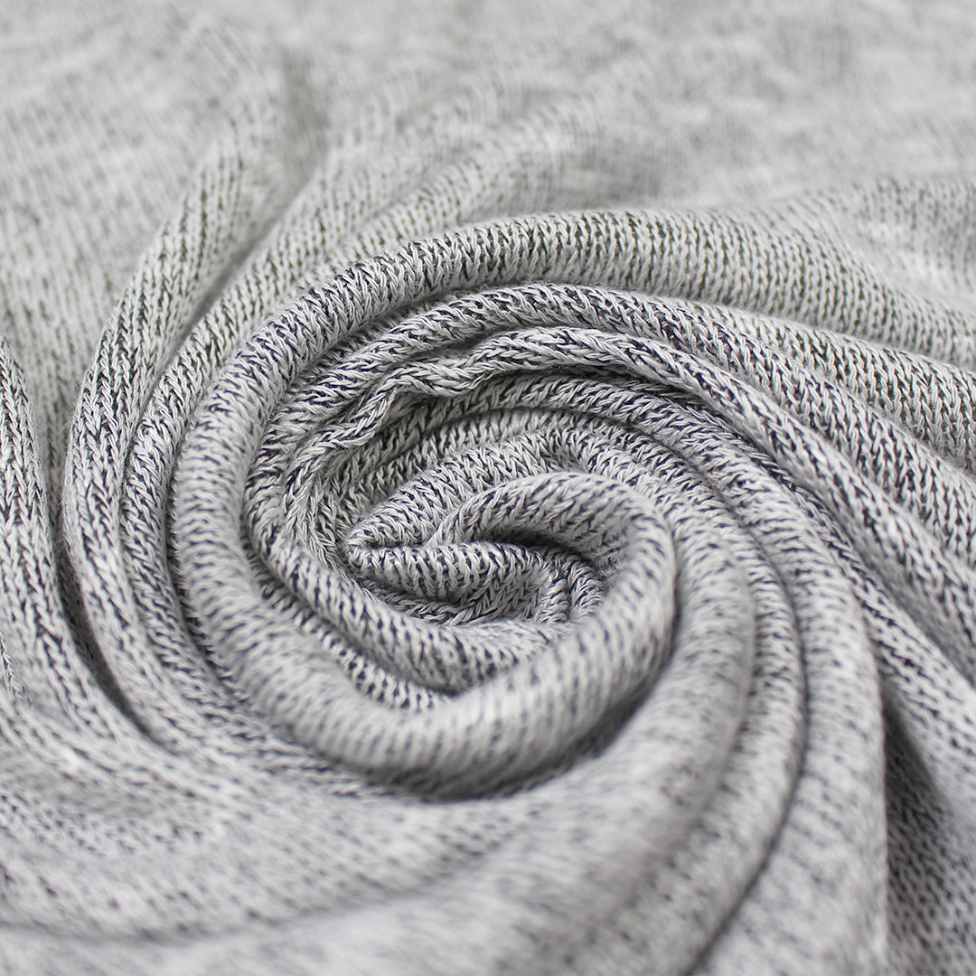 CA designer variegated rayon sweater knit - frosty gray 1.125 yds