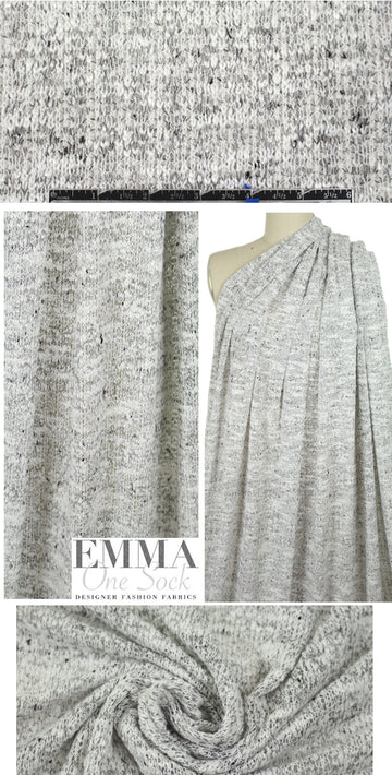 Sp1endid light gray/white tweedy sweater knit 1.875 yds
