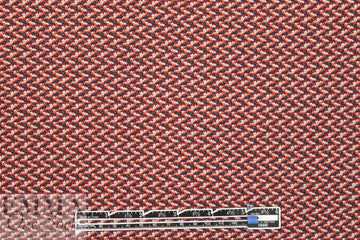 famous designer 'fairisle' cotton sweater knit - brick/navy 1.75 yds