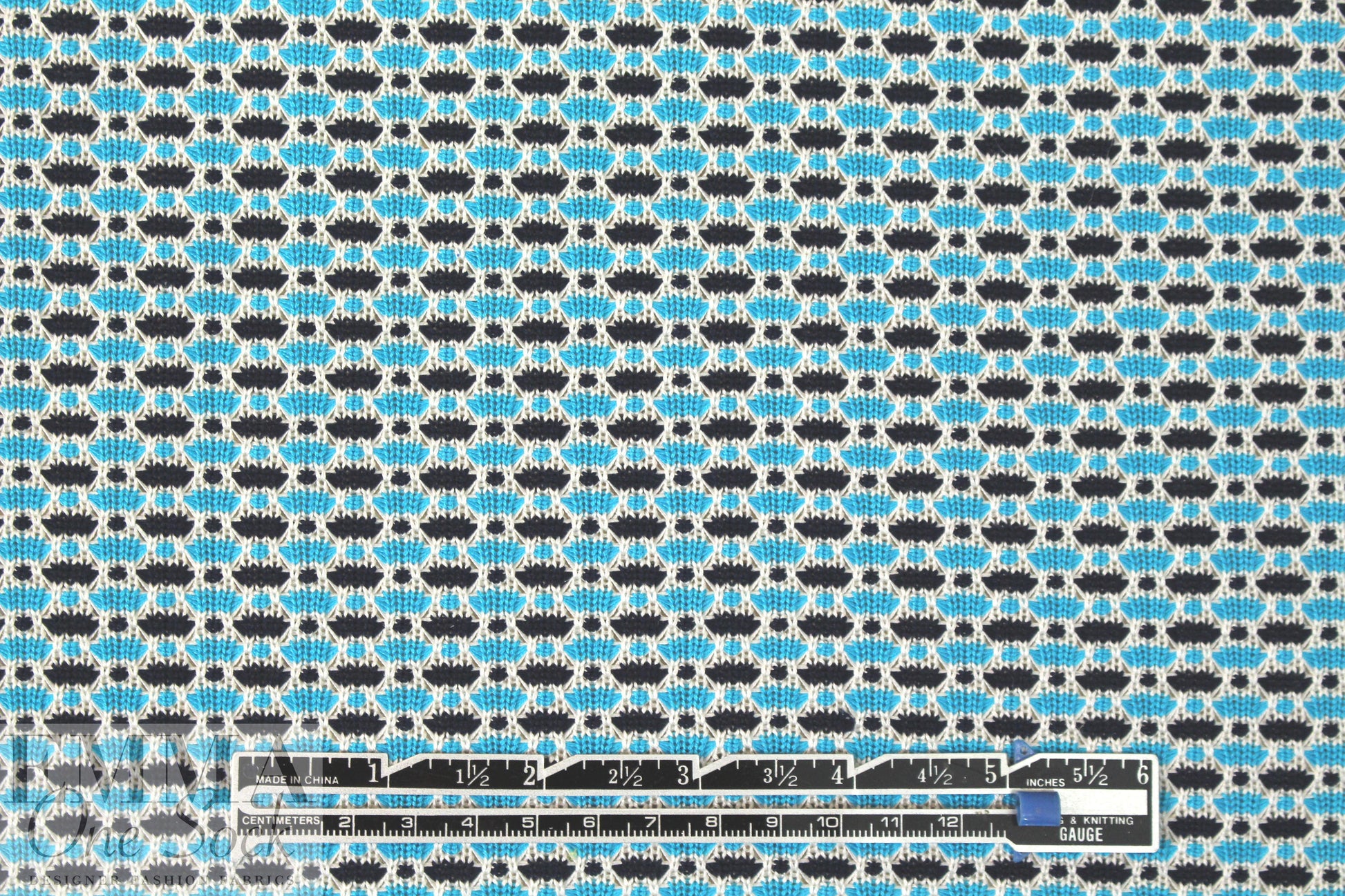 famous designer 'fairisle' sweater knit - turquoise/midnight